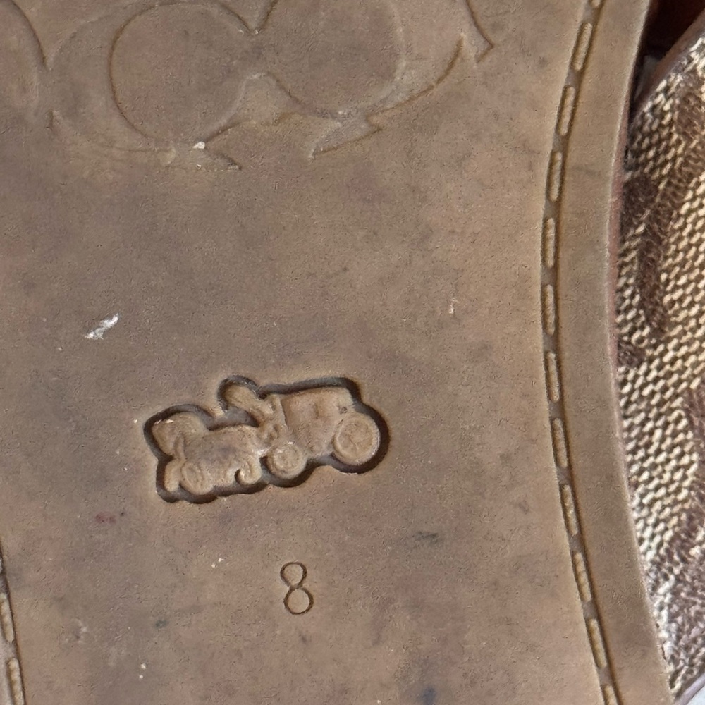 Coach Brown and Tan Slide Sandals | 8B - Picture 6 of 8